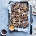 Slow Cooker Steel Cut Oats Energy Bars - These gluten free peanut butter banana energy bars are made in the slow cooker! They're an easy, healthy portable breakfast or snack! Kid friendly too! | Foodfaithfitness.com | @FoodFaithFit