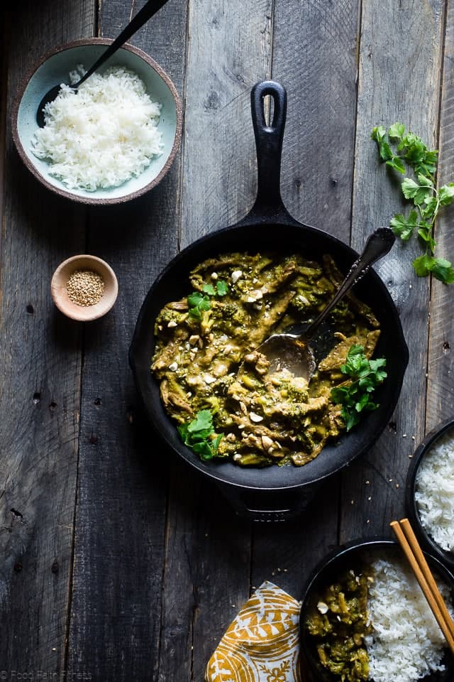 Curry Beef and Broccoli with Cashew Butter