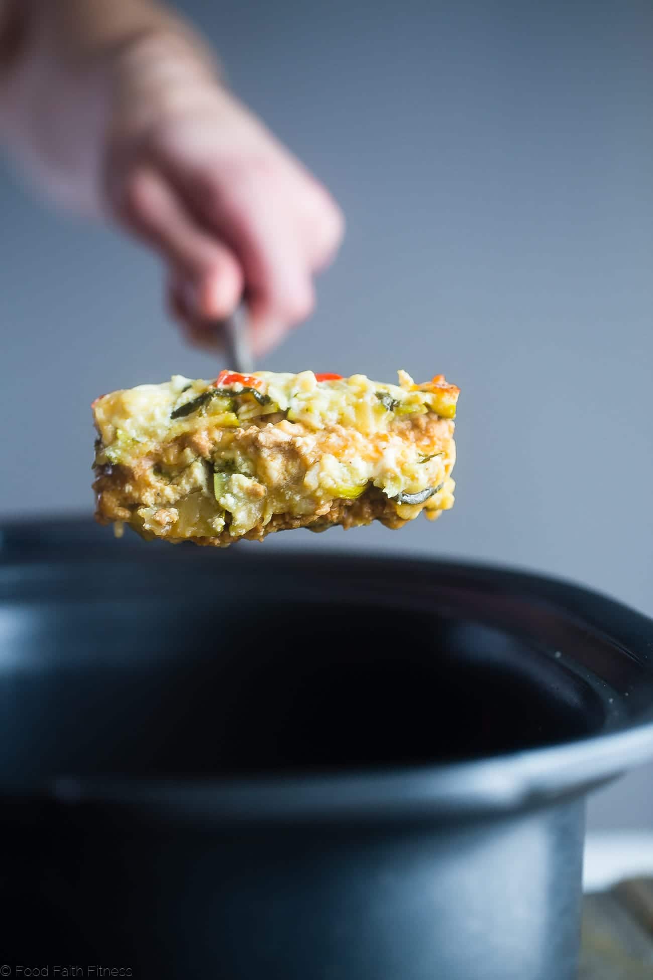 Thai Slow Cooker Zucchini Lasagna - This freezer-friendly zucchini lasagna is made in the slow cooker, and has a Thai peanut twist! It's a healthy, low carb and gluten free weeknight meal that the family will love! | Foodfaithfitness.com | @FoodFaithFit
