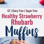 strawberry rhubarb muffins collage photo