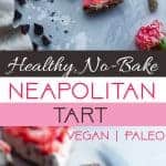 No-Bake Neapolitan Tart - This paleo friendly, no bake tart is an easy summer dessert that tastes like healthy ice cream! Gluten, grain, dairy free and vegan friendly! | Foodfaithfitness.com | @FoodFaithFit