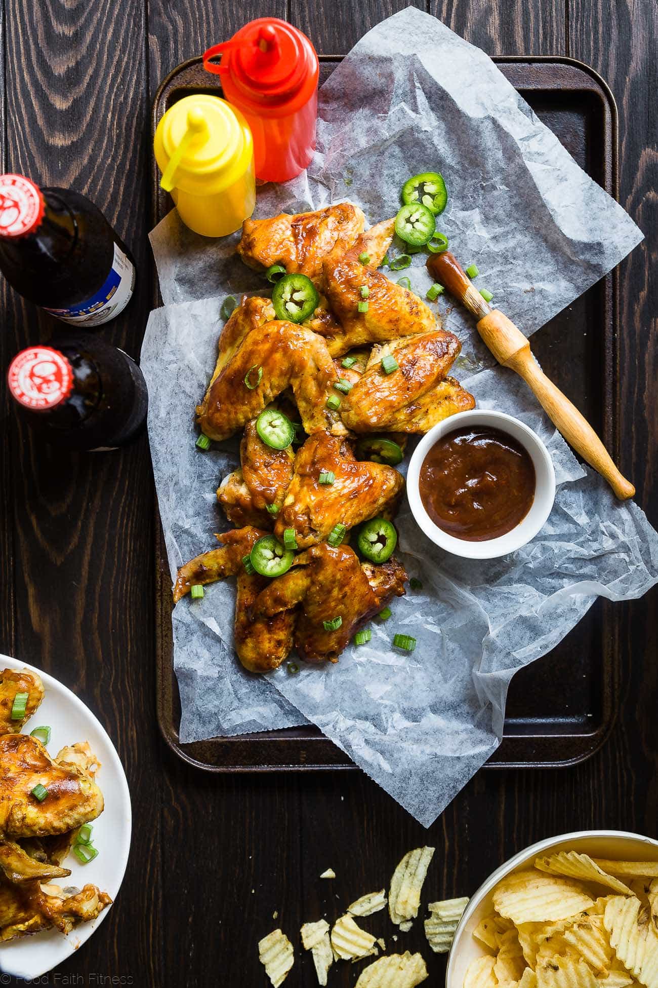 Slow Cooker BBQ Chicken Wings - Let the slow cooker do the work for you with these easy paleo-friendly chicken wings! A healthy, gluten, grain and dairy free, crowd pleasing appetizer for game day! | Foodfaithfitness.com | @FoodFaithFit