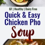 Chicken Pho Recipe collage photo