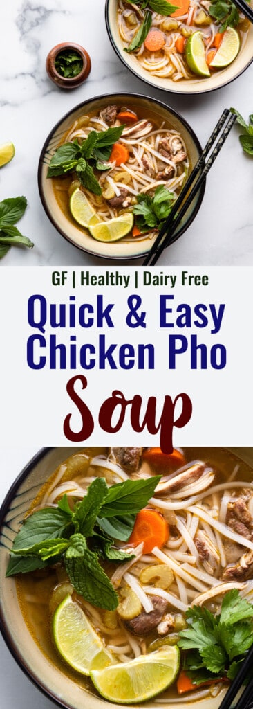 Chicken Pho Recipe photo collage