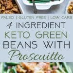 Keto Sauteed Green Beans with Crispy Prosciutto - This easy sautéed fresh green beans recipe comes together in only 15 minutes! It's only 4 ingredients, paleo/vegan friendly and 100 calories! | Foodfaithfitness.com | @FoodFaithFit