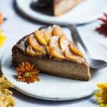Paleo Caramel Apple Cheesecake - You will never believe this creamy caramel apple paleo cheesecake is vegan friendly and gluten, grain and dairy free! The perfect healthy comfort food dessert for the fall! | Foodfaithfitness.com | @FoodFaithFit