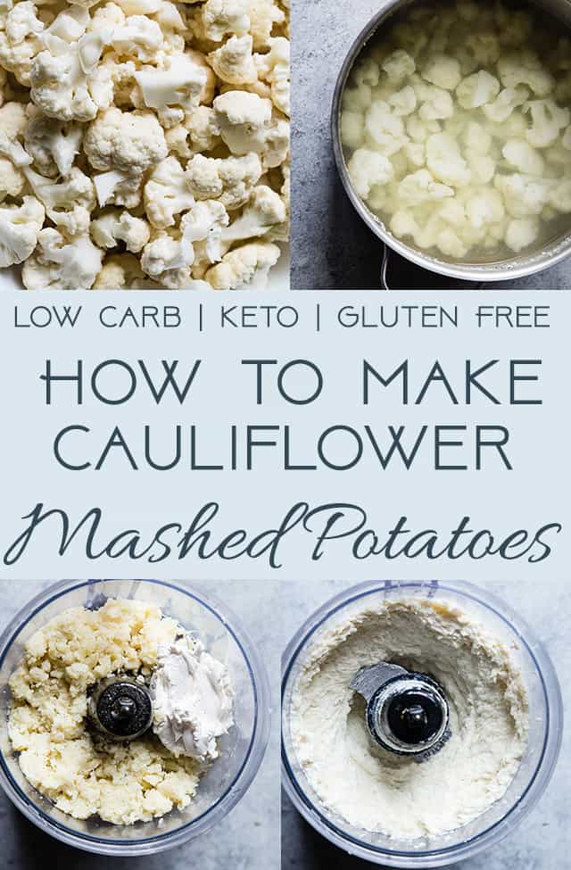 How To Make Cauliflower Mashed Potatoes - An easy, step-by-step guide with photos that shows you how to make mashed cauliflower, that tastes like mashed potatoes, but are keto, low carb, gluten free and healthy! | Foodfaithfitness.com | @FoodfaithFit