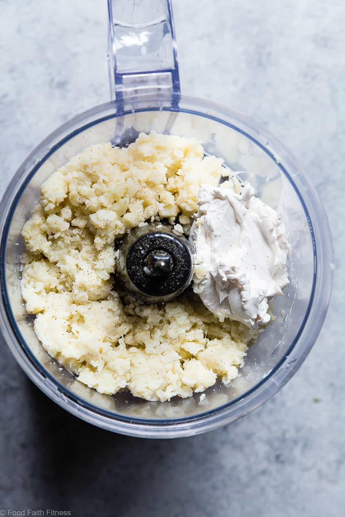 How To Make Cauliflower Mashed Potatoes - An easy, step-by-step guide with photos that shows you how to make a cauliflower mashed potatoes recipe, that tastes like mashed potatoes, but are keto, low carb, gluten free and healthy! | Foodfaithfitness.com | @FoodfaithFit