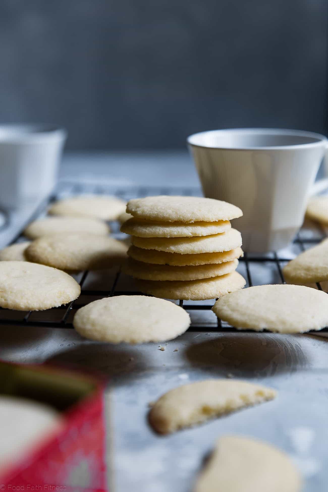 Paleo Whipped Gluten Free Shortbread Cookies - These easy shortbread cookies actually melt in your mouth and are only 60 calories! They're secretly sugar free, healthy and vegan/keto friendly too! | Foodfaithfitness.com | @FoodFaithFit