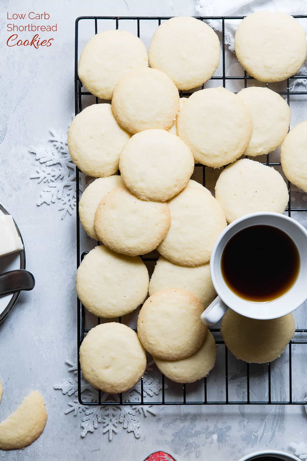 Paleo Whipped Gluten Free Shortbread Cookies - These easy shortbread cookies actually melt in your mouth and are only 60 calories! They're secretly sugar free, healthy and vegan/keto friendly too! | Foodfaithfitness.com | @FoodFaithFit