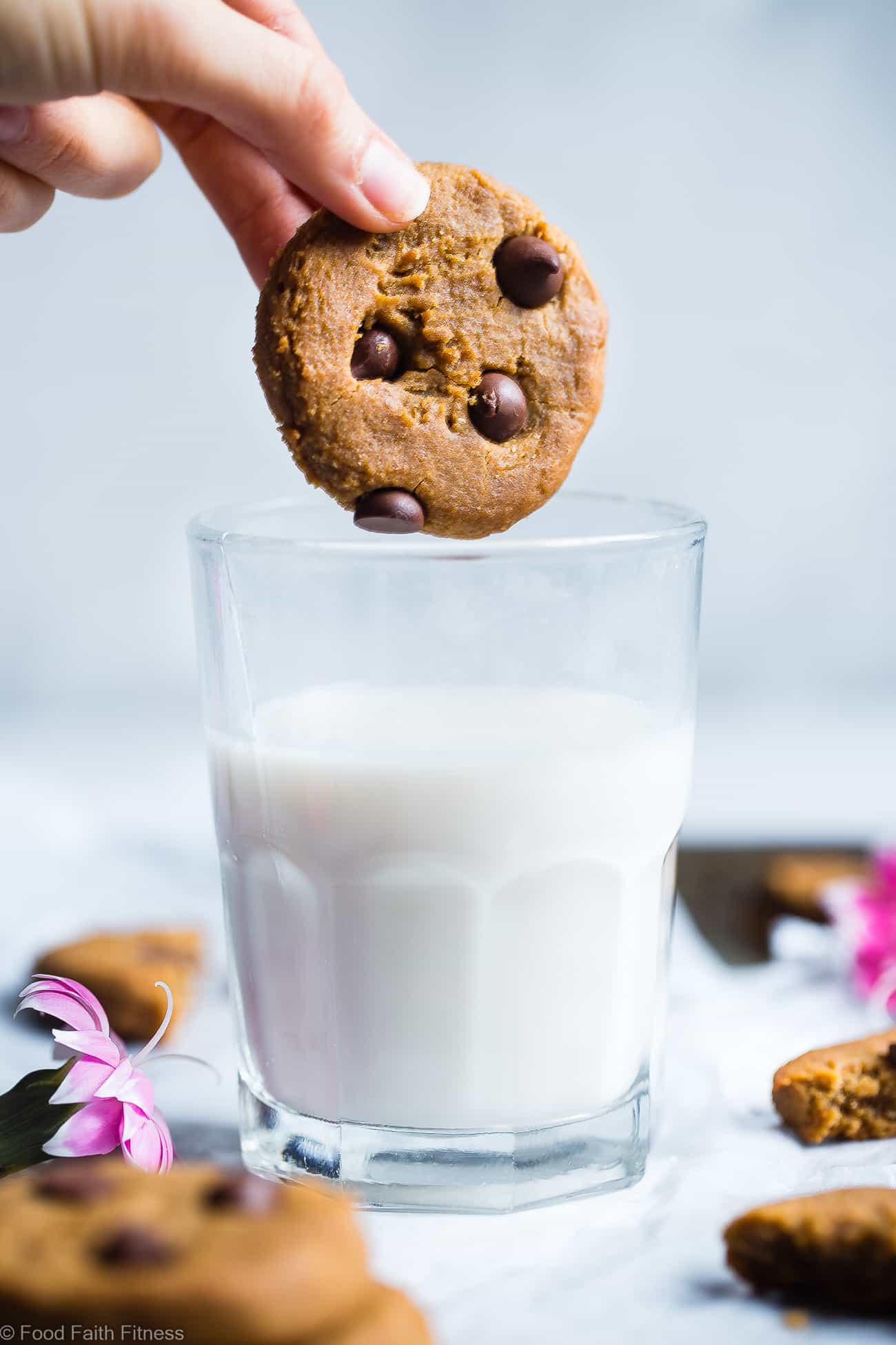 Peanut Butter Chickpea Chocolate Chip Cookie Recipe - These kid-friendly, vegan cookies are SO soft and chewy! You would never believe they are healthy and gluten/grain/dairy/egg AND refined sugar free! | Foodfaithfitness.com | @FoodFaithFit