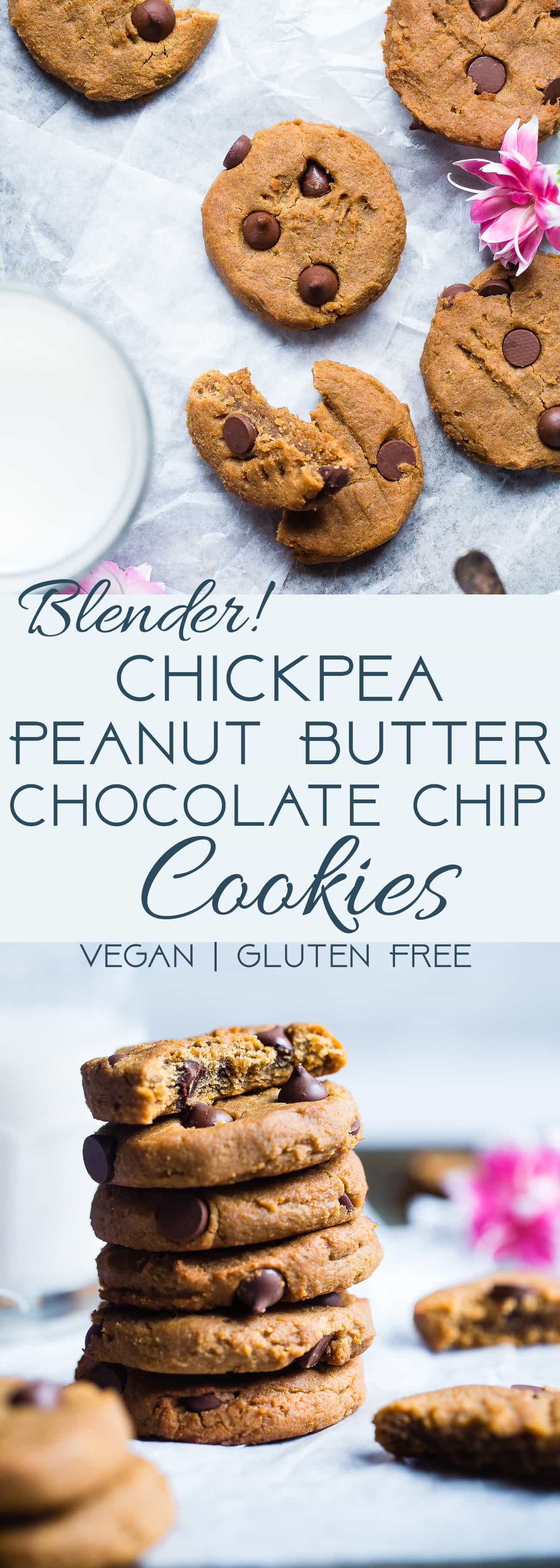 PPeanut Butter Chickpea Chocolate Chip Cookies - These kid-friendly, vegan cookies are SO soft and chewy! You would never believe they are healthy and gluten/grain/dairy/egg AND refined sugar free! | Foodfaithfitness.com | @FoodFaithFit | Vegan chickpea cookies. healthy chickpea cookies. gluten free chocolate chip cookies. healthy chocolate chip cookies. vegan chocolate chip cookies. chickpea cookie dough. flourless peanut butter cookies. gluten free peanut butter cookies. healthy peanut butter cookies