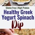 Greek Yogurt Spinach Dip collage photo