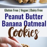 Peanut Butter Banana Cookies Oatmeal collage photo