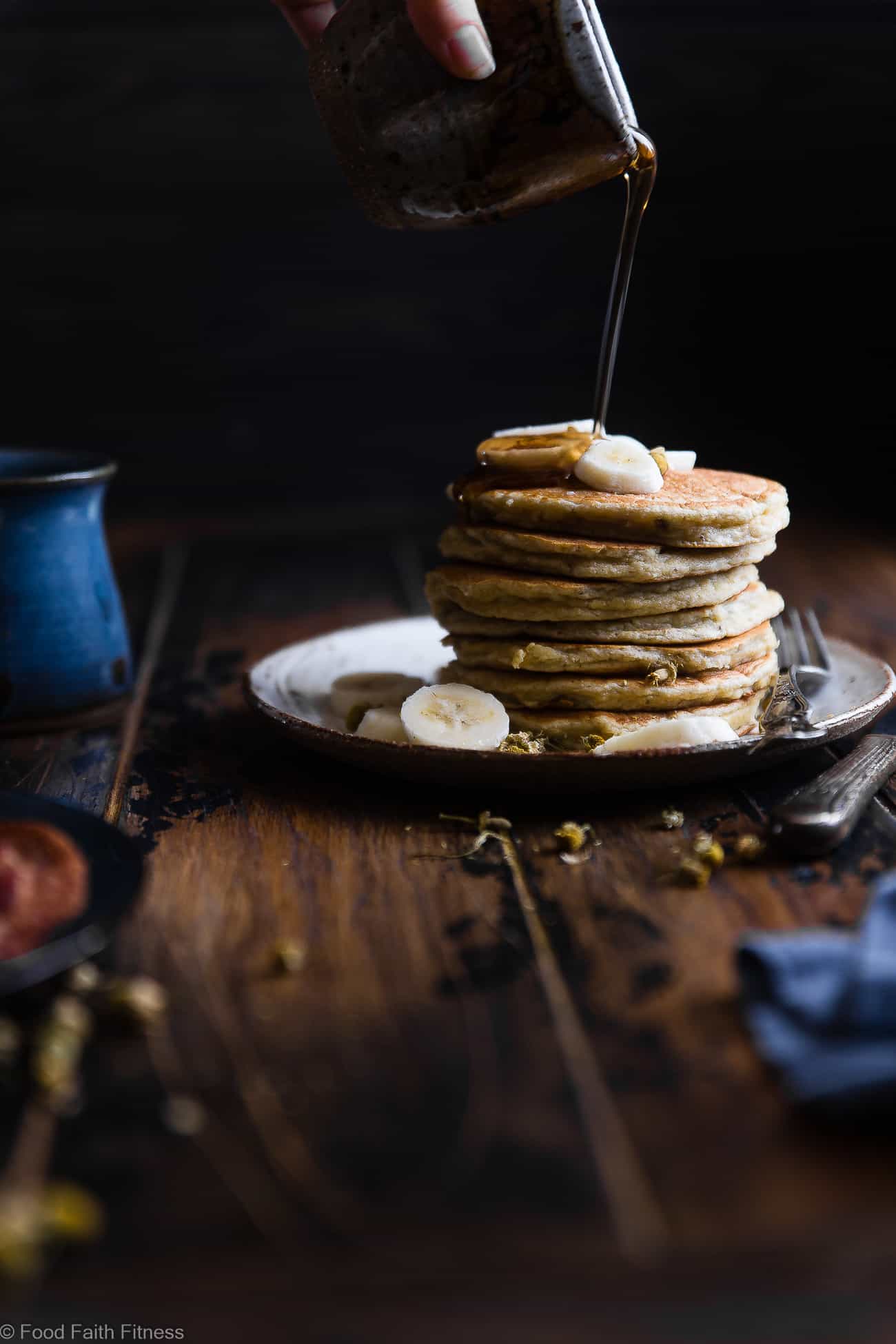 Easy Paleo Banana Pancakes with Coconut Flour - These quick and easy banana paleo pancakes are naturally sweetened, gluten, grain and dairy free and SO light and fluffy! The perfect healthy start to your day or weekend breakfast! | Foodfaithfitness.com | @FoodFaithFit
