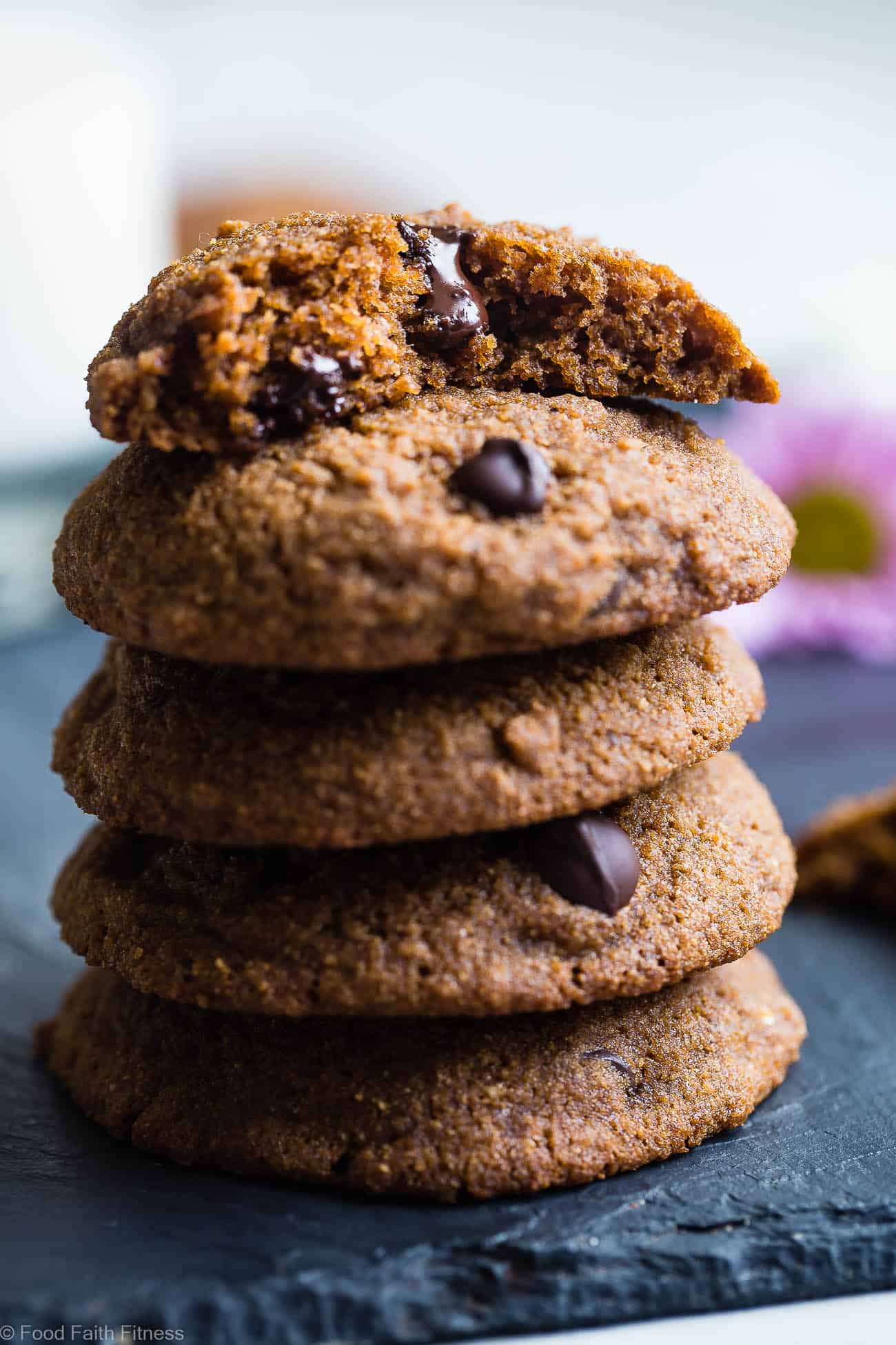 Paleo Chocolate Chip Cookies - These EASY paleo friendly cookies are buttery, soft, chewy and SO rich and chocolaty! You won't believe they are gluten, grain and refined sugar free! | Foodfaithfitness.com | @FoodFaithFit
