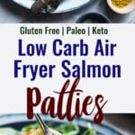 Air Fryer Salmon Patties collage photo
