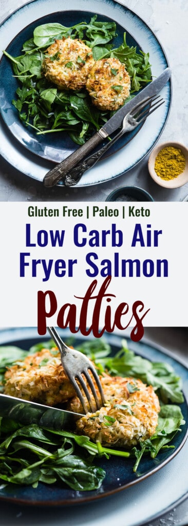 Air Fryer Salmon Patties collage photo