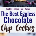 Eggless Chocolate Chip Cookies collage photo