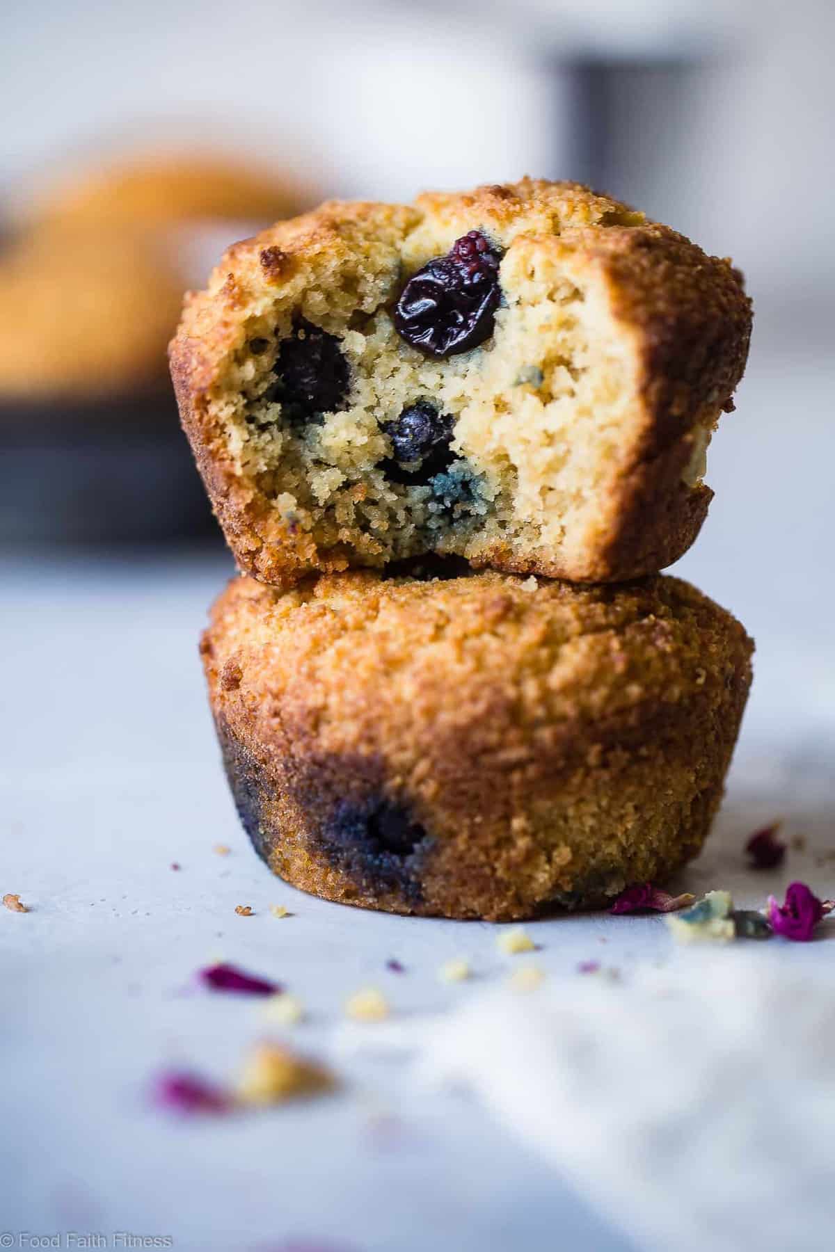 Keto Muffins stacked together with a bit missing