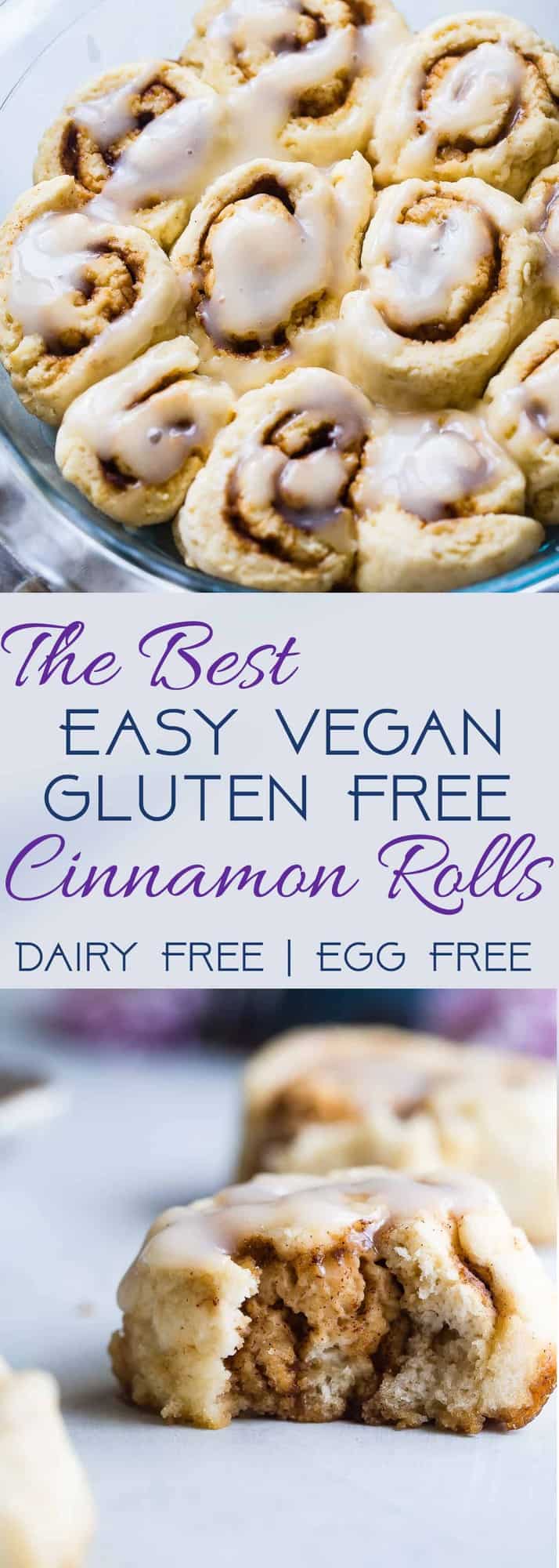 The BEST Easy Dairy Free Gluten Free Vegan Cinnamon Rolls - You will never believe that these  Cinnamon Rolls are better for you, gluten free/dairy free/egg free and under 200 calories! Soft, tender and perfectly sweet and spicy! | #Foodfaithfitness | #Glutenfree #Healthy #Vegan #DairyFree #EggFree