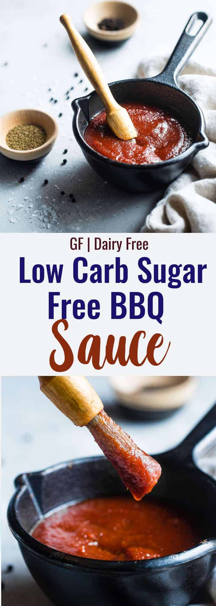 collage photo of sugar free bbq sauce
