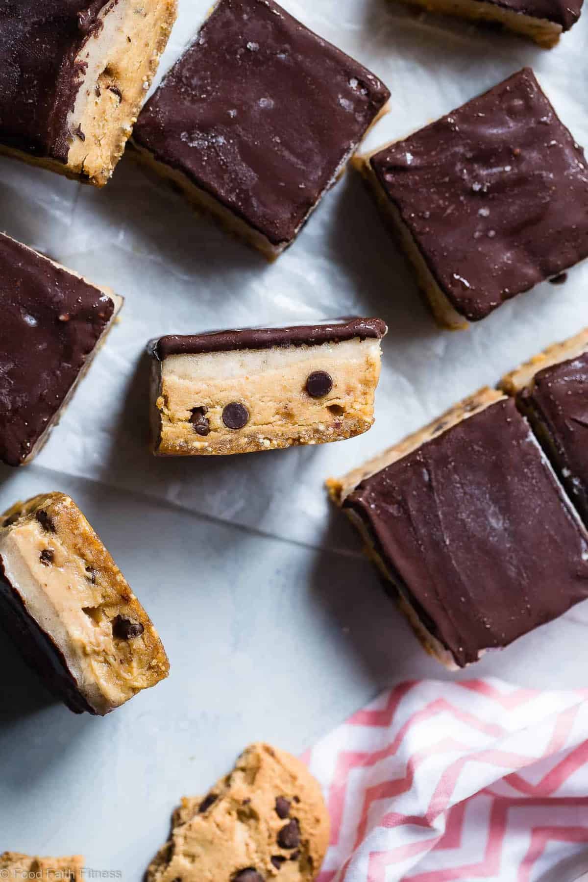 Dairy Free Cookie Dough Banana Ice Cream Bars - Love cookie dough? Then you NEED these Banana Ice Cream Bars! A healthy, vegan friendly and gluten and dairy free no bake Summer treat that is SO easy! Kids and adults will LOVE them! | #Foodfaithfitness | #Glutenfree #Vegan #Healthy #Dairyfree #Nicecream