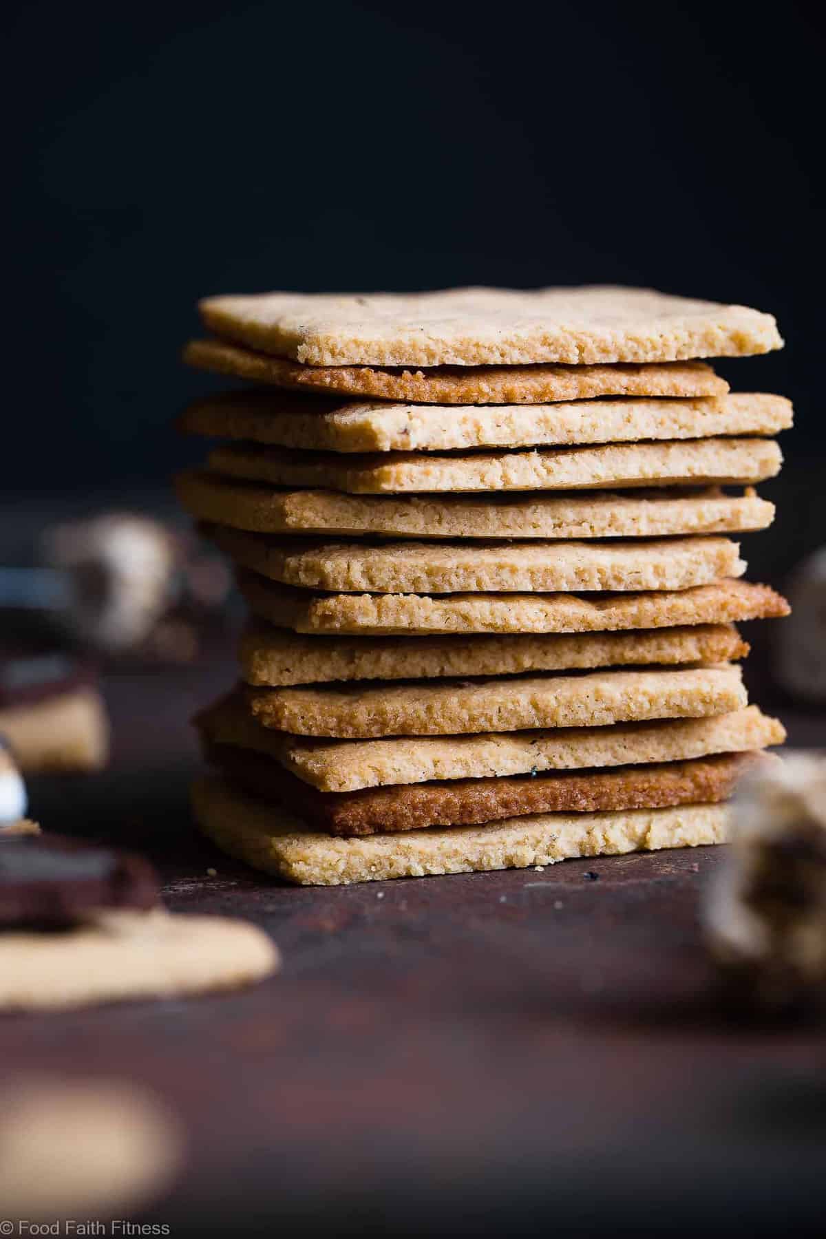 Low Carb Gluten Free Graham Crackers - These healthy, homemade keto graham crackers are SO much better than store bought that you'll never believe they are paleo friendly, sugar free and only 6 simple ingredients! | #Foodfaithfitness | #Keto #LowCarb #Glutenfree #paleo #Healthy