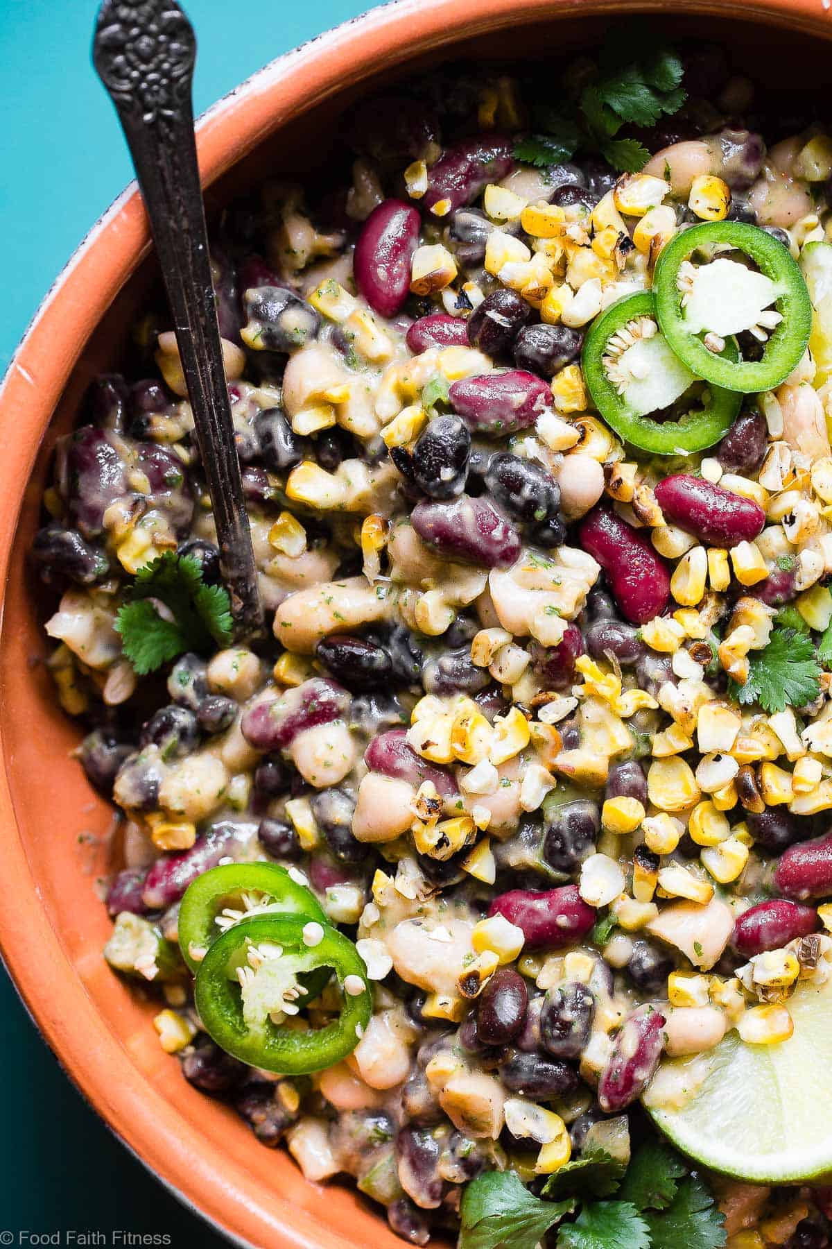 Three Bean Mexican Corn Black Bean Salad Food Faith Fitness