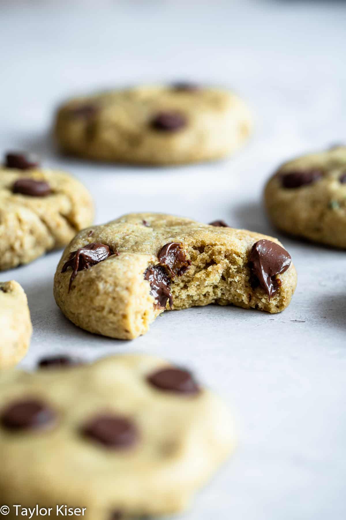 Healthy Chocolate Chip Cookies on a table