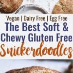 Gluten Free Vegan Snickerdoodles - These EASY, egg, dairy and gluten free snickerdoodles are perfectly soft, chewy and spicy-sweet! Made from simple, pantry-essential ingredients and SO tasty! | Foodfaithfitness | #Glutenfree #Vegan #Healthy #Dairyfree #Eggfree
