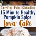 Paleo Pumpkin Lava Cakes - A fall twist on the classic chocolate lava cake recipe that are SO easy to make and ready in 20 minutes! Gluten, grain and dairy free, but you would never know it because they are SO yummy! | #Foodfaithfitness | #glutenfree #paleo #pumpkin #healthy #dairyfree