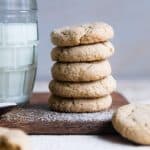 Soft Gluten Free Vegan Sugar Cookies - These SOFT and CHEWY Gluten Free Sugar Cookies are SO easy to make and seriously tasty! No one will believe these are healthy, dairy and egg free and only 115 calories! | #Foodfaithfitness | #vegan #healthy #dairyfree #eggfree #glutenfree