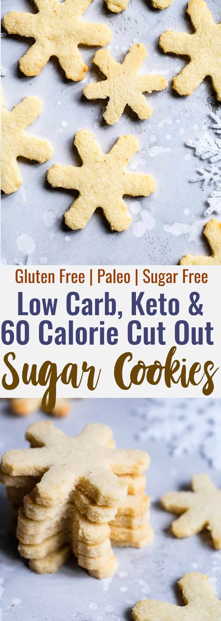 Low Carb Keto Sugar Cookies - These Sugar Free Sugar Cookies actually hold their shape and are so easy to make! No one will know they're only 60 calories and gluten/grain/sugar free! | #Foodfaithfitness | #Lowcarb #Keto #Glutenfree #Grainfree #Paleo