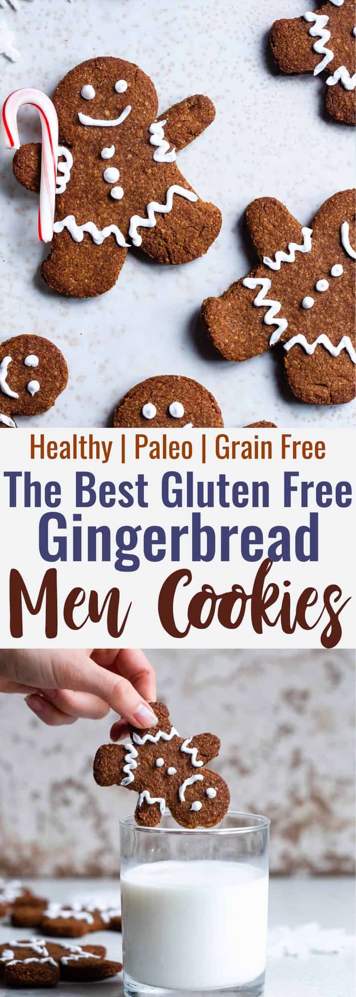 Gluten Free Paleo Healthy Gingerbread Cookies - These gingerbread cookies are perfectly spicy, sweet and crispy! An easy, delicious holiday cookie that no one will know are healthy and gluten/grain/dairy/refined sugar free! | #Foodfaithfitness | #Glutenfree #paleo #Gingerbread #healthy #dairyfree