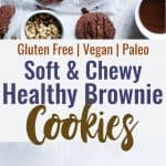 Vegan Gluten Free Brownie Cookies - These healthy and gluten free Chocolate Brownie Cookies are like always getting the edge piece - SO dense and chewy! You won't believe they're gluten free, paleo and only 120 calories! | #Foodfaithfitness | #Vegan #Paleo #Glutenfree #Dairyfree #Healthy