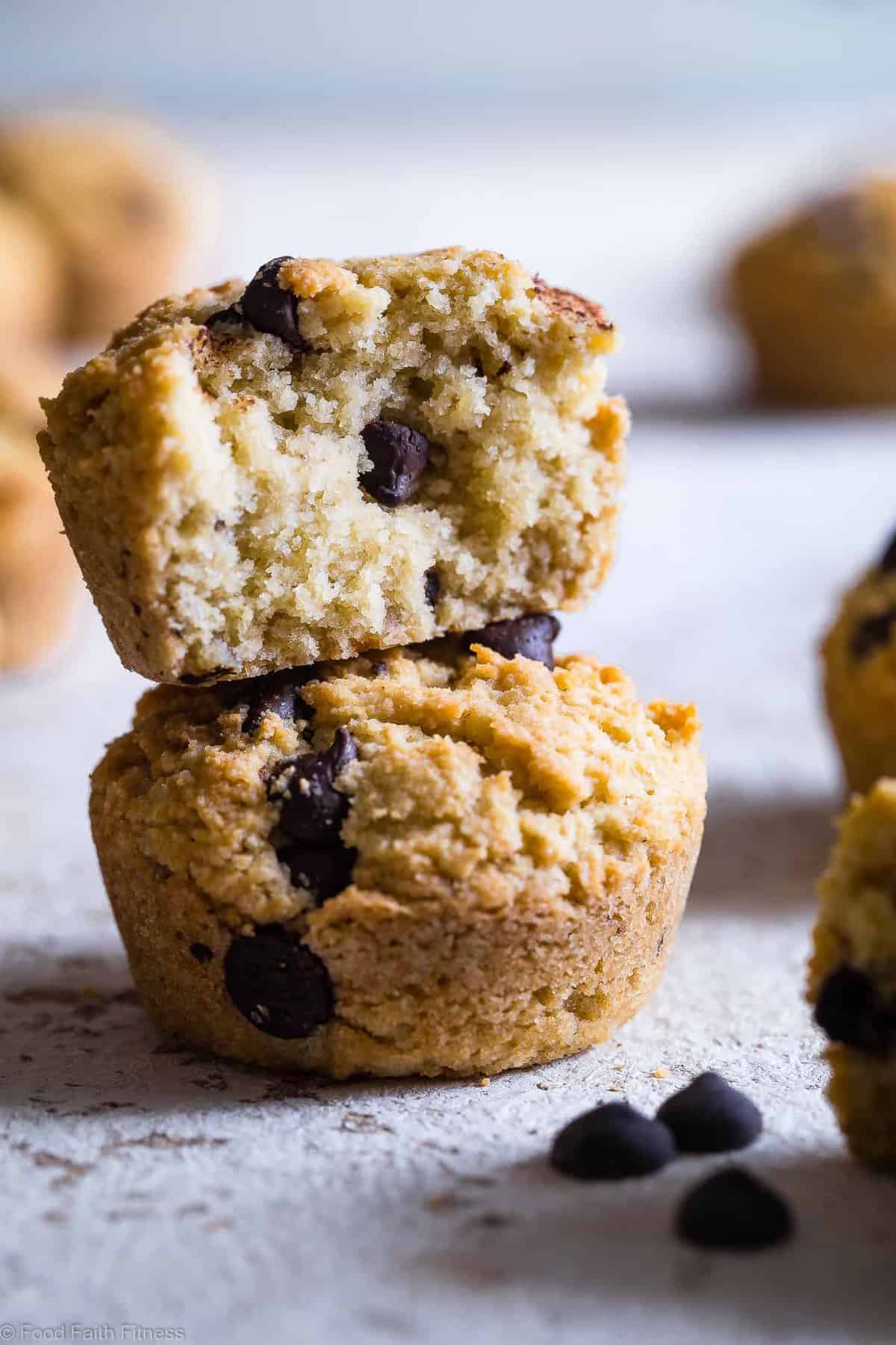 Walnut Chocolate Chip Keto Low Carb Muffins - These healthy, sugar free muffins are loaded with chocolate chips and black walnuts and are SO moist and fluffy you won't believe they're gluten free, keto AND paleo! | #Foodfaithfitness | #Keto #Lowcarb #Glutenfree #Paleo #Grainfree