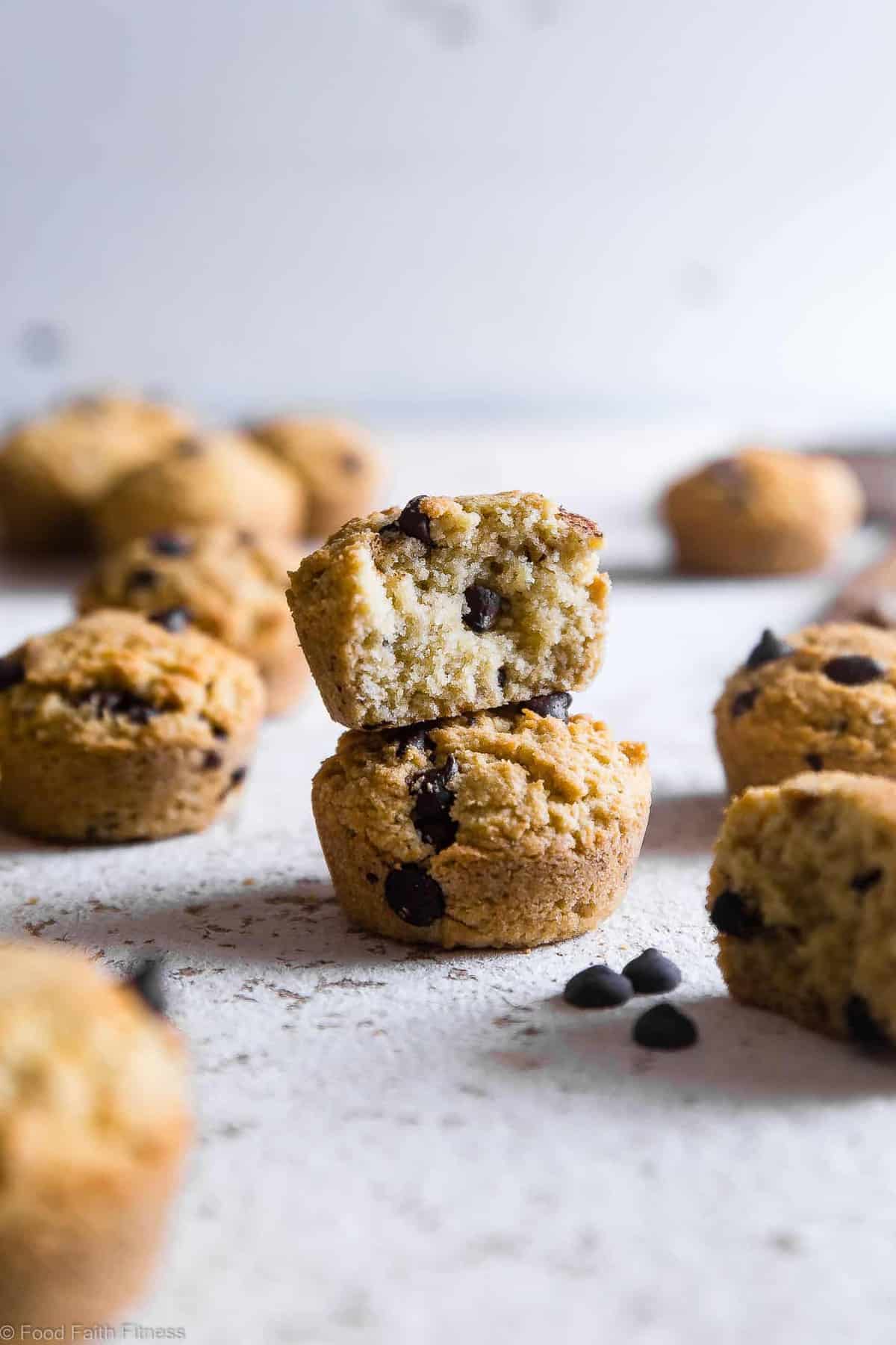 Walnut Chocolate Chip Keto Muffins - These healthy, sugar free muffins are loaded with chocolate chips and black walnuts and are SO moist and fluffy you won't believe they're gluten free, keto AND paleo! | #Foodfaithfitness | 