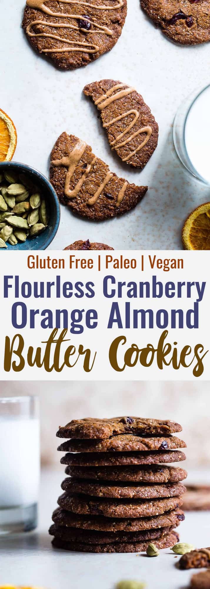Orange Cardamom Paleo Almond Butter Cookies - SO crispy on the outside, chewy on the inside and loaded with festive flavor! You will never believe these are healthy, vegan and gluten free too! | #Foodfaithfitness | #Vegan #Glutenfree #Paleo #Almondbutter #Cookies