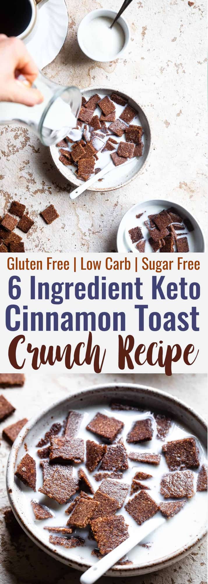 Cinnamon Homemade Keto Low Carb Cereal - This easy, paleo friendly Homemade Cereal tastes like cinnamon toast crunch but its gluten/grain/dairy/sugar free and healthy! Only 6 ingredients too! | #Foodfaithfitness | #Glutenfree #paleo #keto #lowcarb #sugarfree