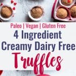 Dairy Free Vegan Chocolate Truffles - These Homemade Chocolate Truffles are only 3 ingredients and are SO easy to make! So creamy you won't know they're gluten, grain and dairy free, paleo friendly and healthier! | #Foodfaithfitness | #Glutenfree #Vegan #healthy #Dairyfree #Paleo