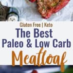 easy low carb paleo meatloaf collage photo