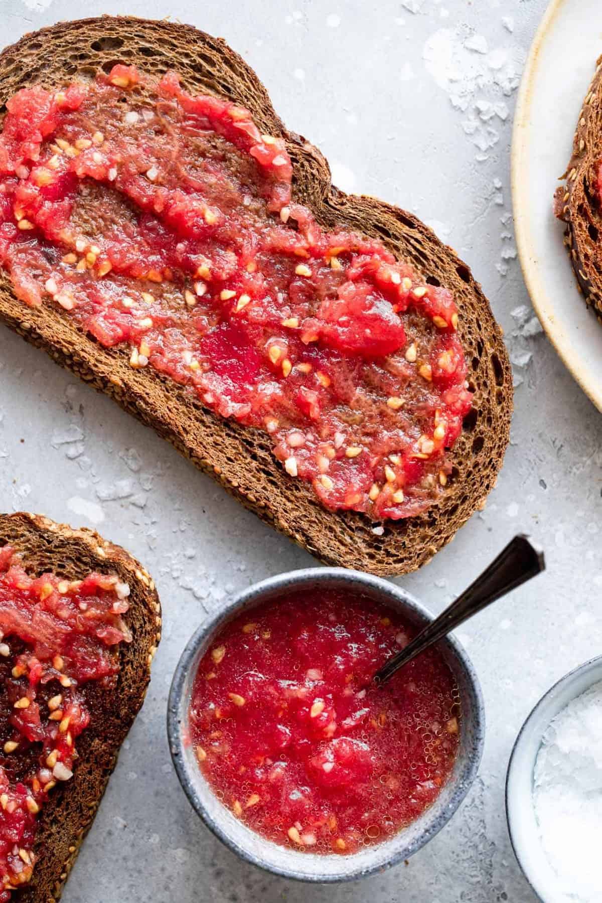 close of tomato bread