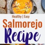 Salmorejo Recipe - Salmorejo is a classic cold tomato soup from Córdoba, Spain. It's made of simple, healthy and fresh ingredients and is so flavorful! | #Foodfaithfitness | #Healthy #Sugarfree #Soup #Dairyfree