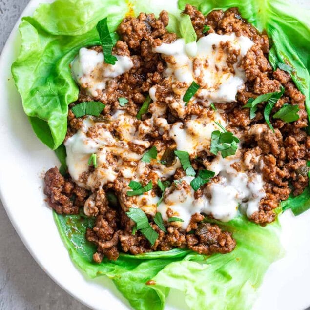 Low Carb Keto sloppy joes on a plate