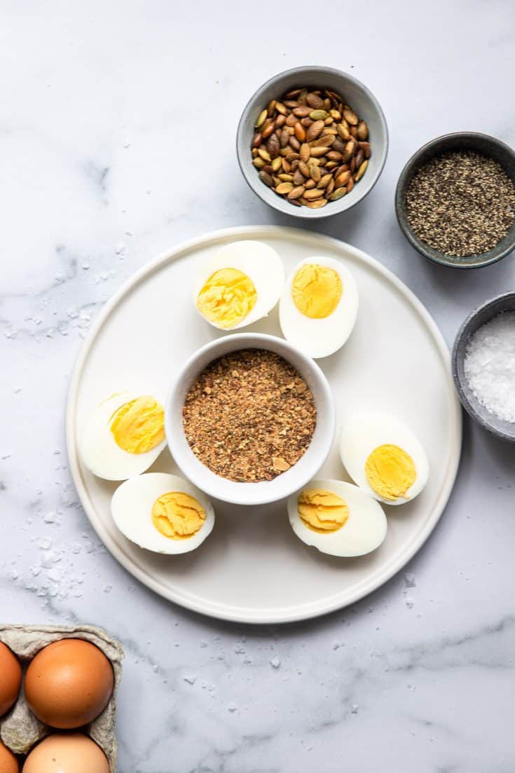 Salt and Pepita Hard Boiled Egg Snack | Food Faith Fitness