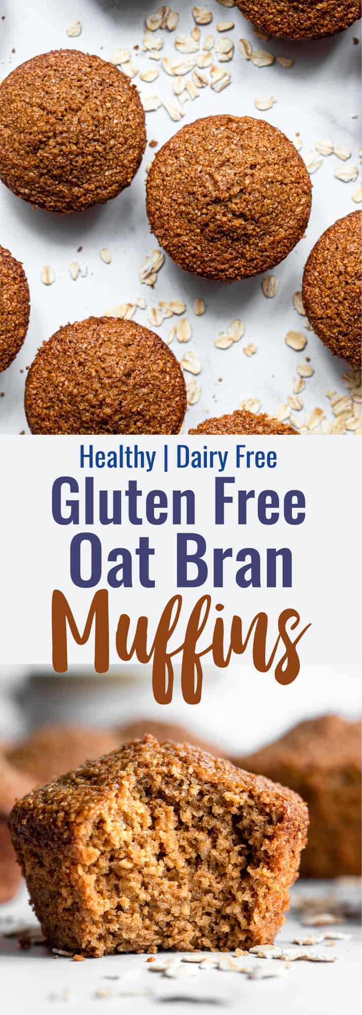 healthy oat bran muffins collage photo