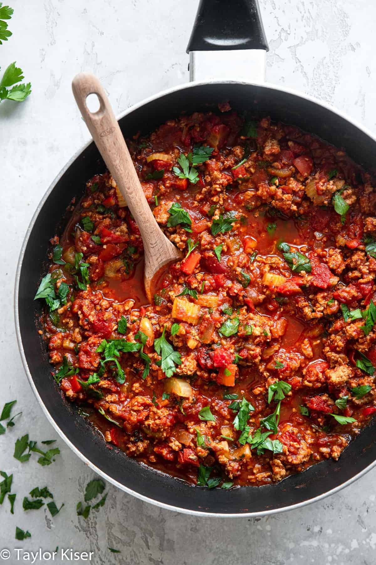 The best keto chili in a skillet