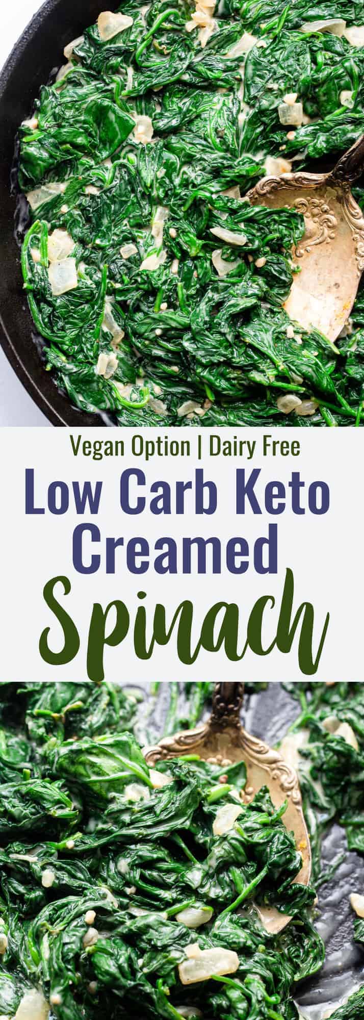 Keto Creamed Spinach collage photo