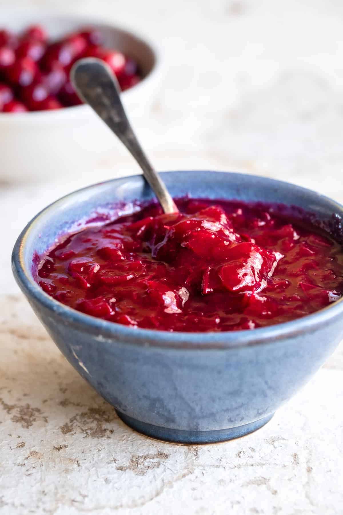 close up photo of cranberry sauce without sugar